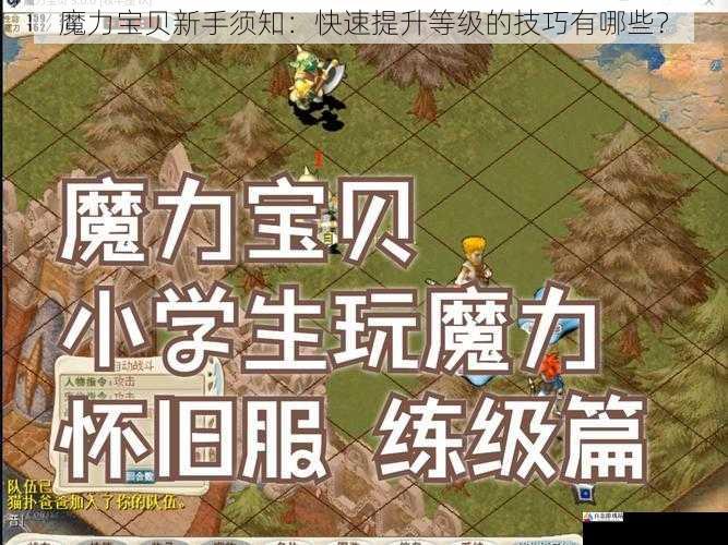 魔力宝贝新手须知：快速提升等级的技巧有哪些？