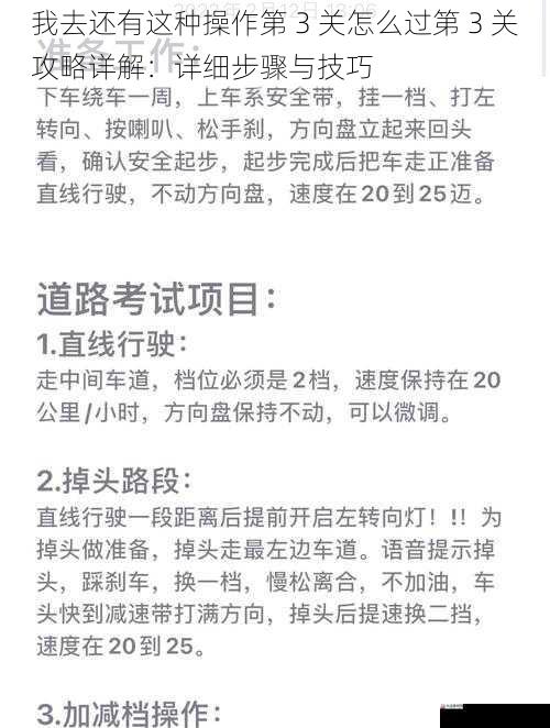 我去还有这种操作第 3 关怎么过第 3 关攻略详解：详细步骤与技巧