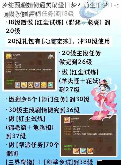 梦幻西游如何通关前尘旧梦？前尘旧梦 1-5 通关攻略详解