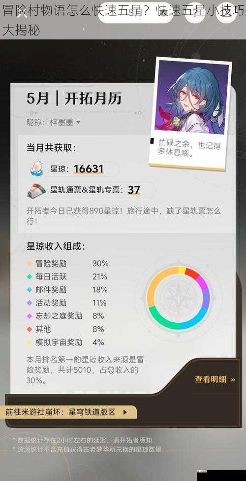 冒险村物语怎么快速五星？快速五星小技巧大揭秘