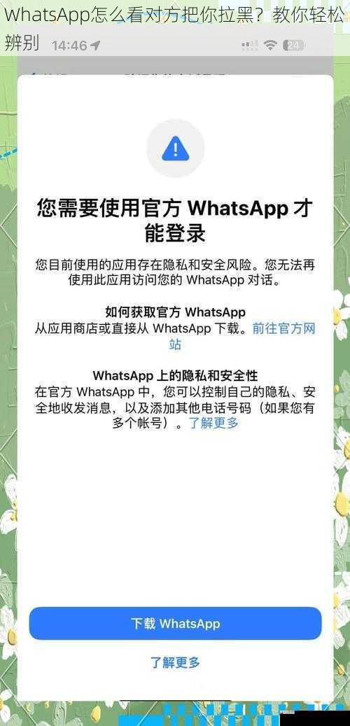 对方是否在 WhatsApp 状态中屏蔽你