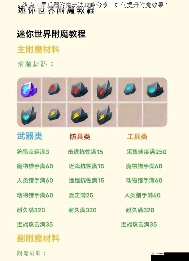 选择合适的附魔材料