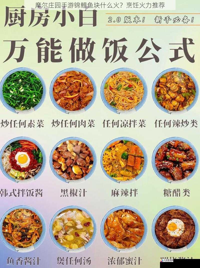 摩尔庄园手游锦鲤鱼块什么火？烹饪火力推荐