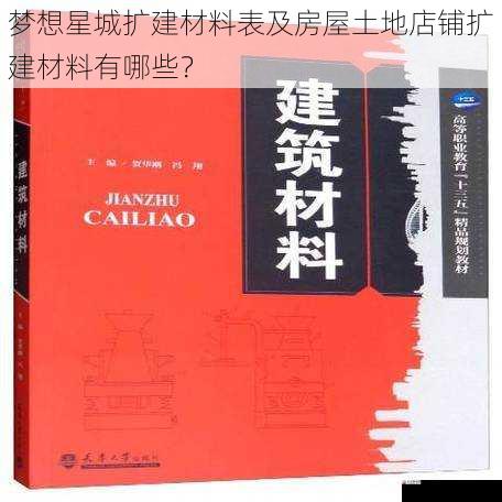 梦想星城扩建材料表及房屋土地店铺扩建材料有哪些？