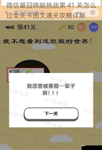 微信最囧烧脑挑战第 41 关怎么过全关卡图文通关攻略详解