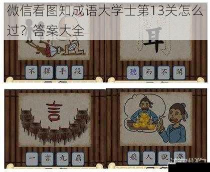 微信看图知成语大学士第13关怎么过？答案大全