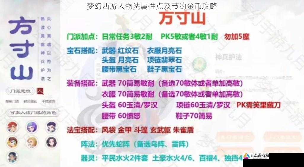 梦幻西游人物洗属性点及节约金币攻略