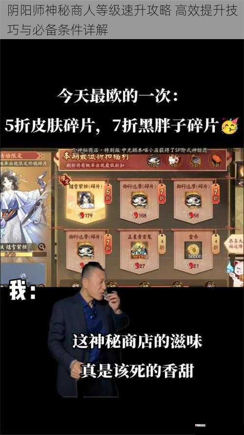 阴阳师神秘商人等级速升攻略 高效提升技巧与必备条件详解