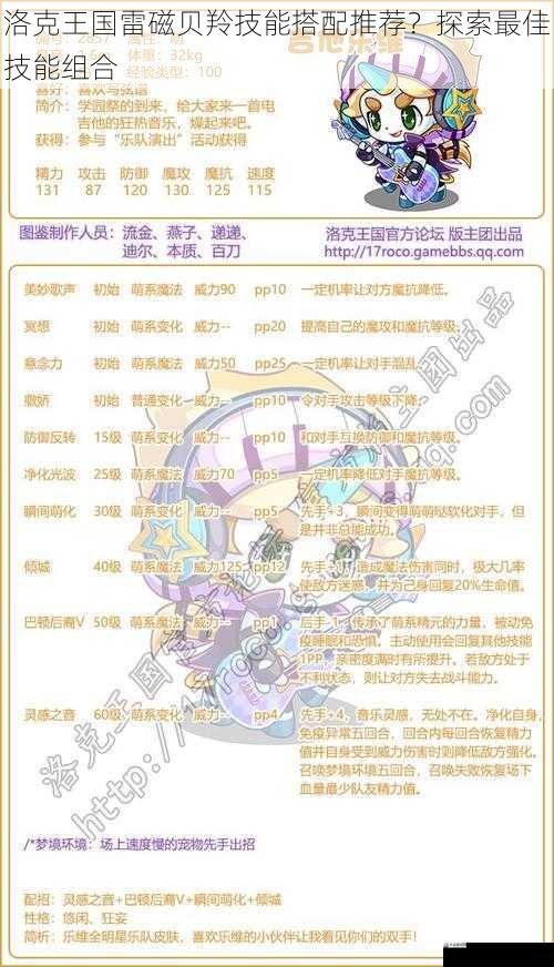 洛克王国雷磁贝羚技能搭配推荐？探索最佳技能组合