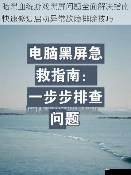 暗黑血统游戏黑屏问题全面解决指南快速修复启动异常故障排除技巧