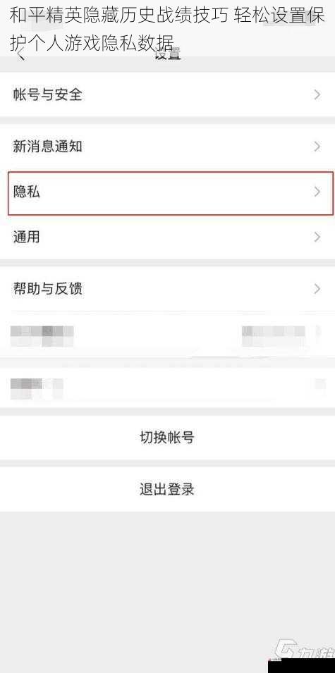 和平精英隐藏历史战绩技巧 轻松设置保护个人游戏隐私数据